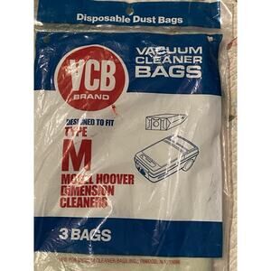 VCB Brand Disposable Vac Bags for Hoover Dimension Cleaners Type M ~ 3 Bags